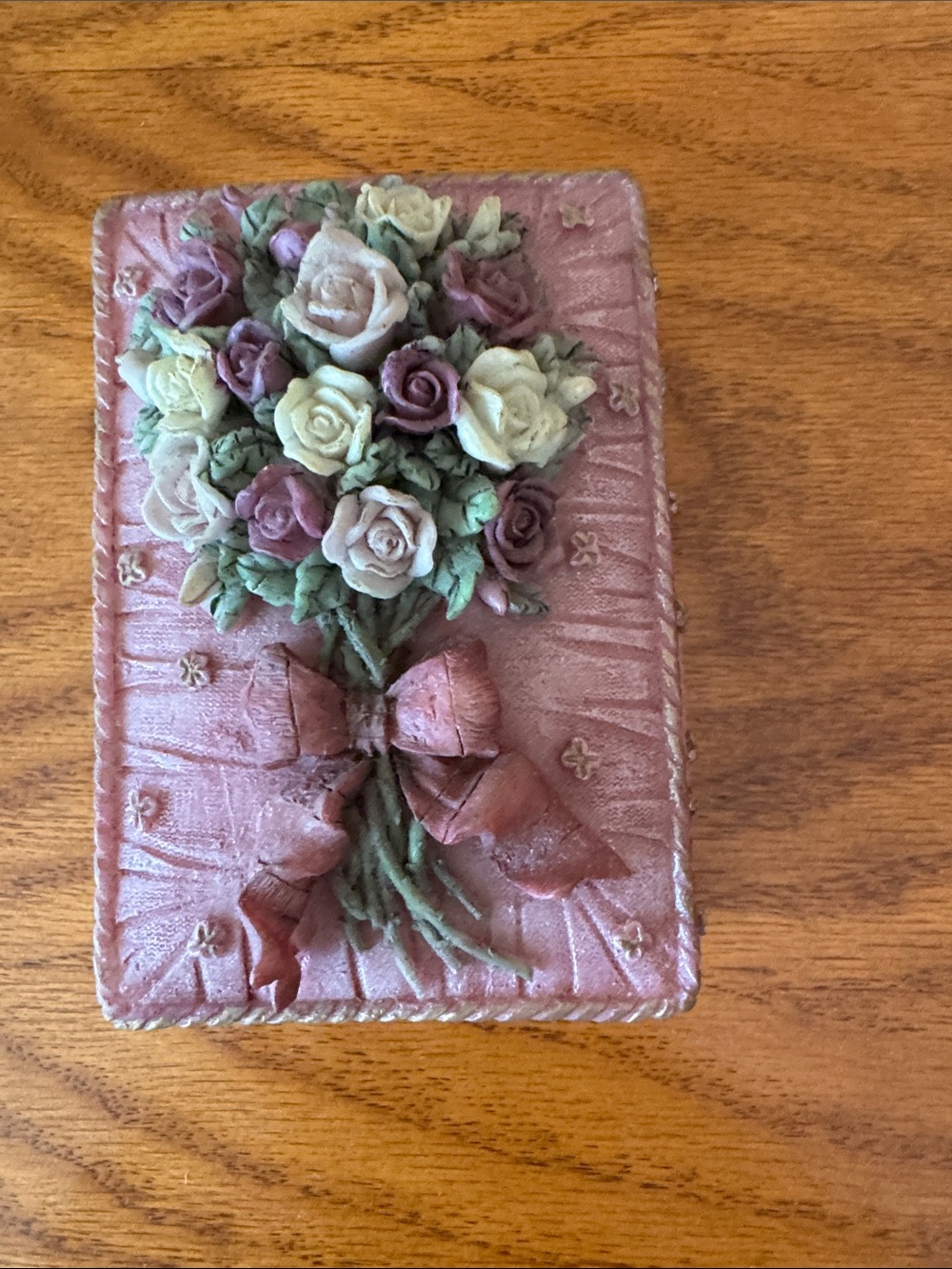 GANZ Pink Floral Bouquet Decorative Trinket Box
